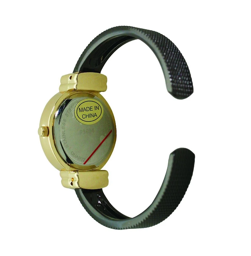 Black Gold Olivia Pratt Every Day Textured Metal Bangle Watch