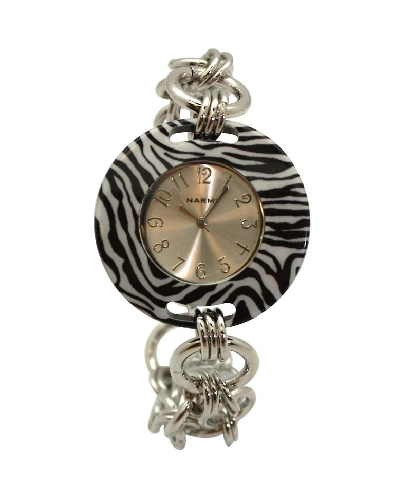Olivia Pratt Zebra Bracelet Big Face Women Watch