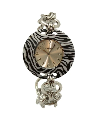 Olivia Pratt Zebra Bracelet Big Face Women Watch
