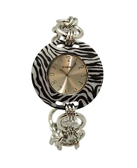 Olivia Pratt Zebra Bracelet Big Face Women Watch