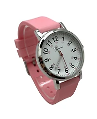 Olivia Pratt Pink Easy-Read Nurse Watch with Silicone Band Women Watch