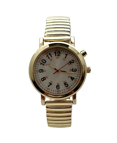 Olivia Pratt Gold Stretch Band Easy Read Nurse Watch with Second Hand Women Watch