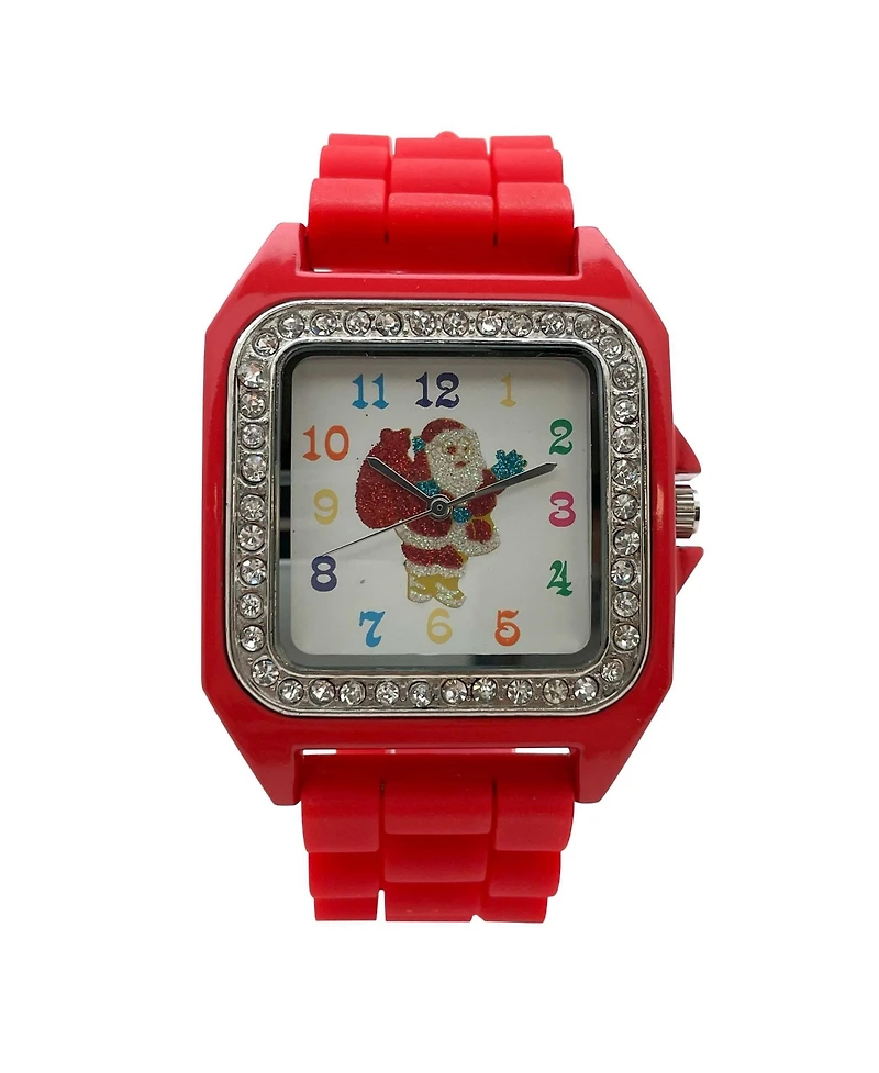 Olivia Pratt Red Merry Christmas Silicone Band Themed Women Watch