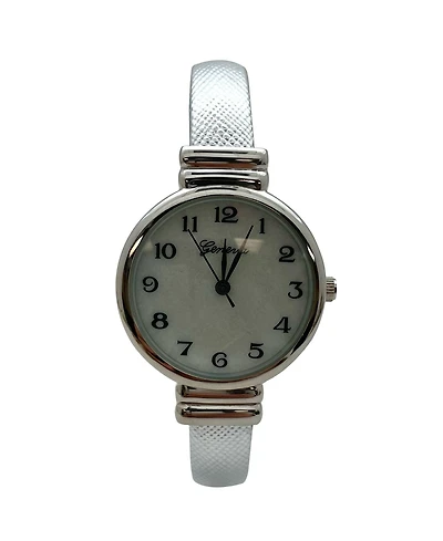 Olivia Pratt Metallic Colors Everyday Minimalist Bangle Women Watch, Silver