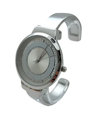 Olivia Pratt Metallic Colors Round Face Bangle Women Watch, Silver