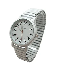 Olivia Pratt White Bold Numbers and Casual Stretch Band Women Watch
