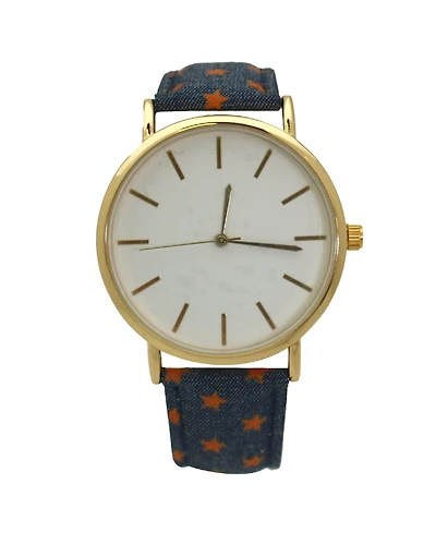 Olivia Pratt Stars Denim Strap Watch
