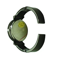 Olivia PrattGunmetal Silver Olivia Pratt Elegant Emerald Rhinestone Solid Metal Bangle Watch