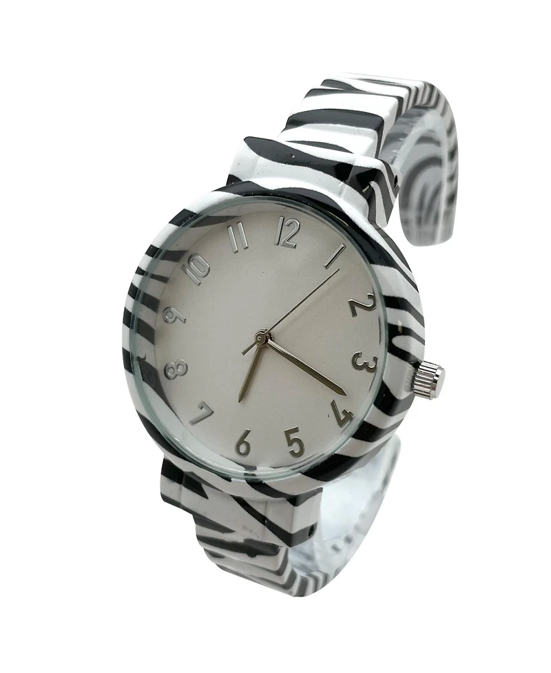 Olivia Pratt Zebra Round Face Every Day Versatile Bangle Women Watch