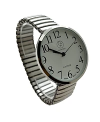 Olivia Pratt Silver Stretch Band Big Face Shiny Colors Women Watch