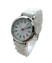 Olivia Pratt White Easy Read Medical Professionals Silicone Band Women Watch