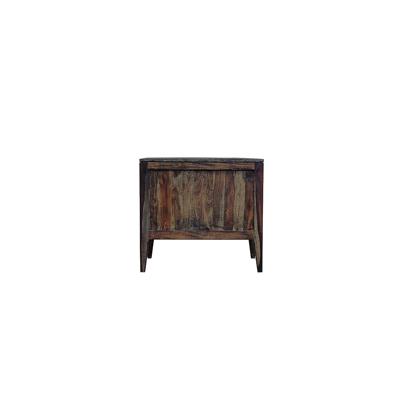 Porter Designs Fall River Solid Sheesham Wood Nightstand, Gray