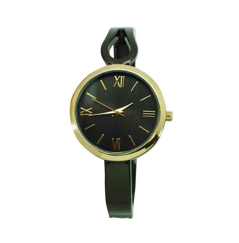 Olivia Pratt Gunmetal Gold Olivia Pratt Shape Every Day Two Tone Metal Bangle Watch