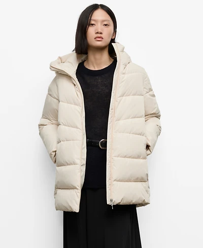 Mango Women's Hood Quilted Coat
