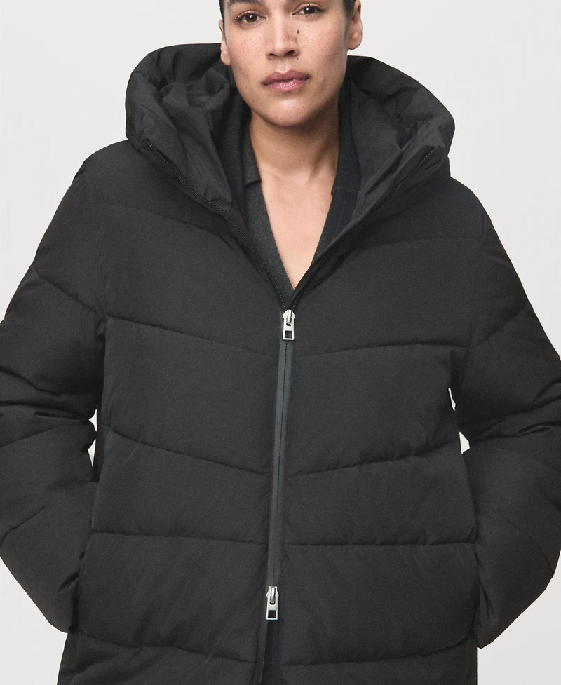 Mango Women's Hood Quilted Coat
