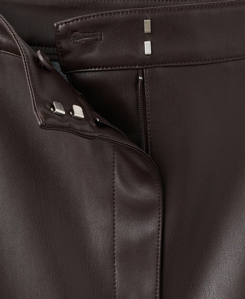 Mango Women's Leather-Effect Pencil Skirt