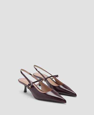 Mango Women's Kitten-Heel Patent Leather Shoes