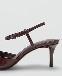 Mango Women's Ankle Strap Kitten-Heeled Shoes