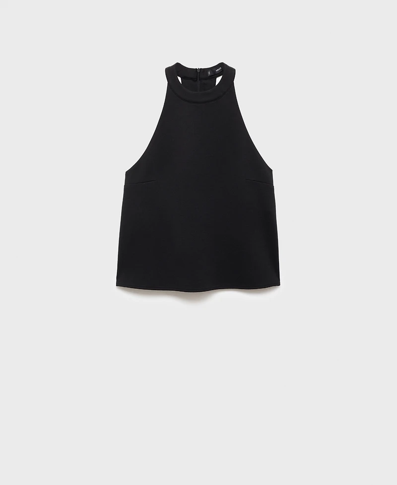 Mango Women's Low-Cut Back Halter Top