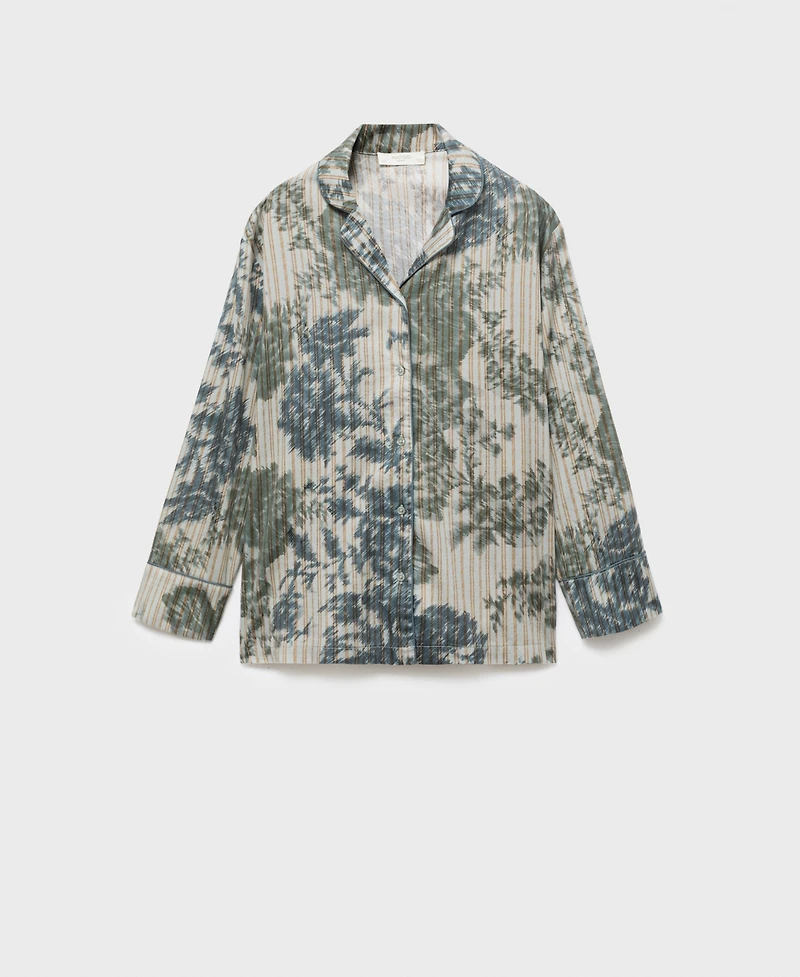 Mango Women's Blurred Print Pajama Shirt