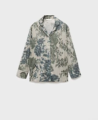 Mango Women's Blurred Print Pajama Shirt
