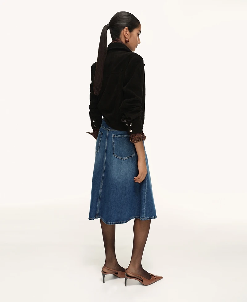 Mango Women's Midi Denim Skirt