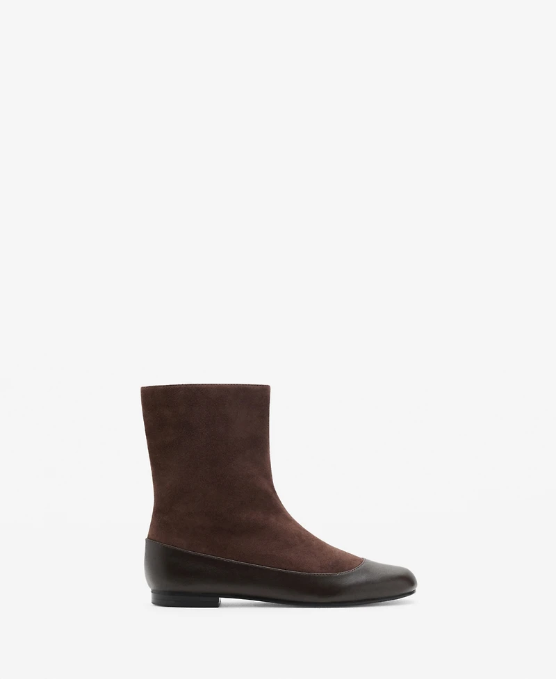 Mango Women's Combined Leather Ankle Boots