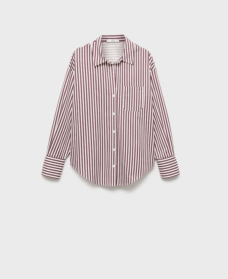 Mango Women's Pocket Striped Shirt