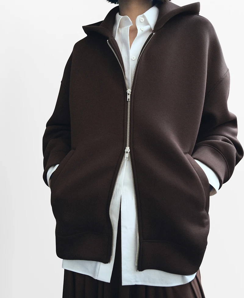 Mango Women's Oversized Hooded Jacket