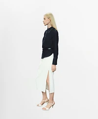 Mango Women's Seams Detail Denim Shirt