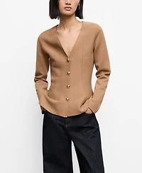 Mango Women's Fitted Knitted Buttons Jacket