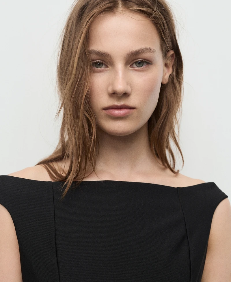 Mango Women's Strapless Peplum Top