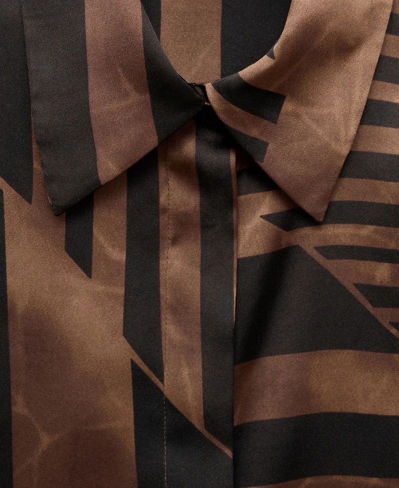 Mango Women's Striped Satin Blouse