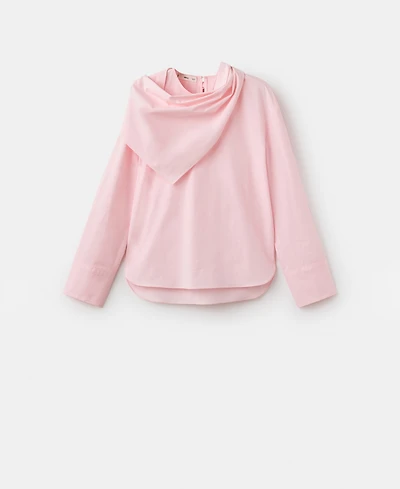 Mango Women's Handkerchief Detail Poplin Blouse
