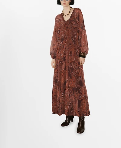 Mango Women's Paisley-Print Oversized Dress