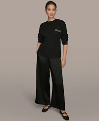 Donna Karan Weekend Women's Long Sleeve Waffle Stitch Sweater