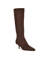 Nine West Women's Havier Wide Calf Kitten Heel Dress Boots