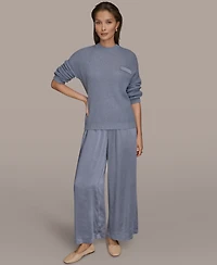Donna Karan Weekend Women's Long Sleeve Waffle Stitch Sweater