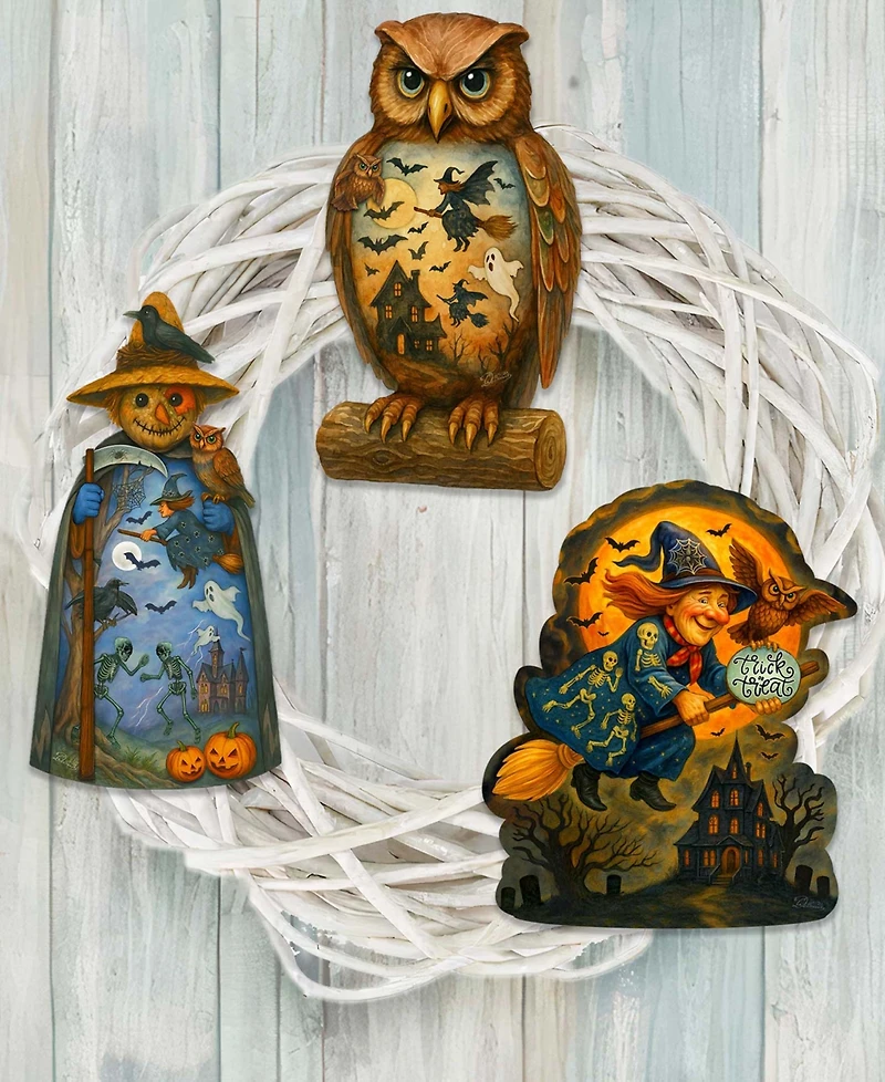Designocracy Spooky Halloween Clip Ornaments, Set of 3