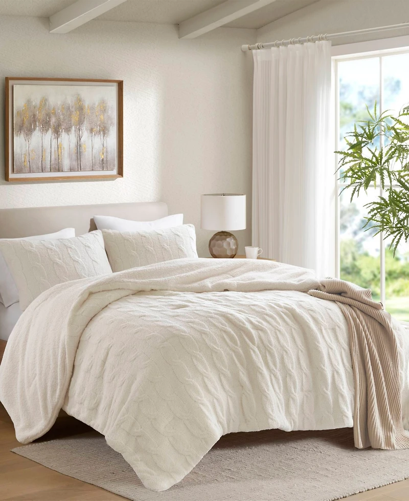 Madison Park Riordan Waffle Knit Chenille -Pc. Comforter Set