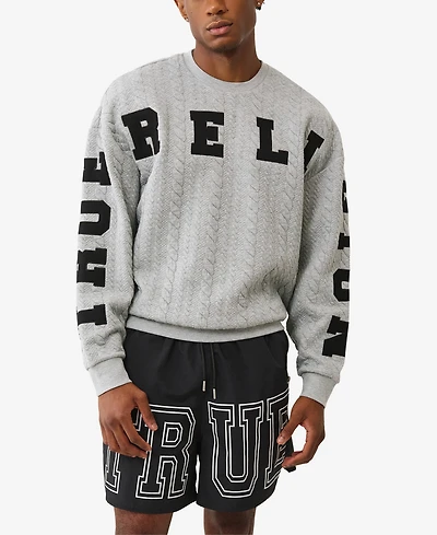 True Religion Men's Logo Applique Detail Sweatshirt