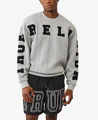 True Religion Men's Logo Applique Detail Sweatshirt