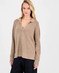 Eileen Fisher Women's Wool Classic-Collar Henley Sweater