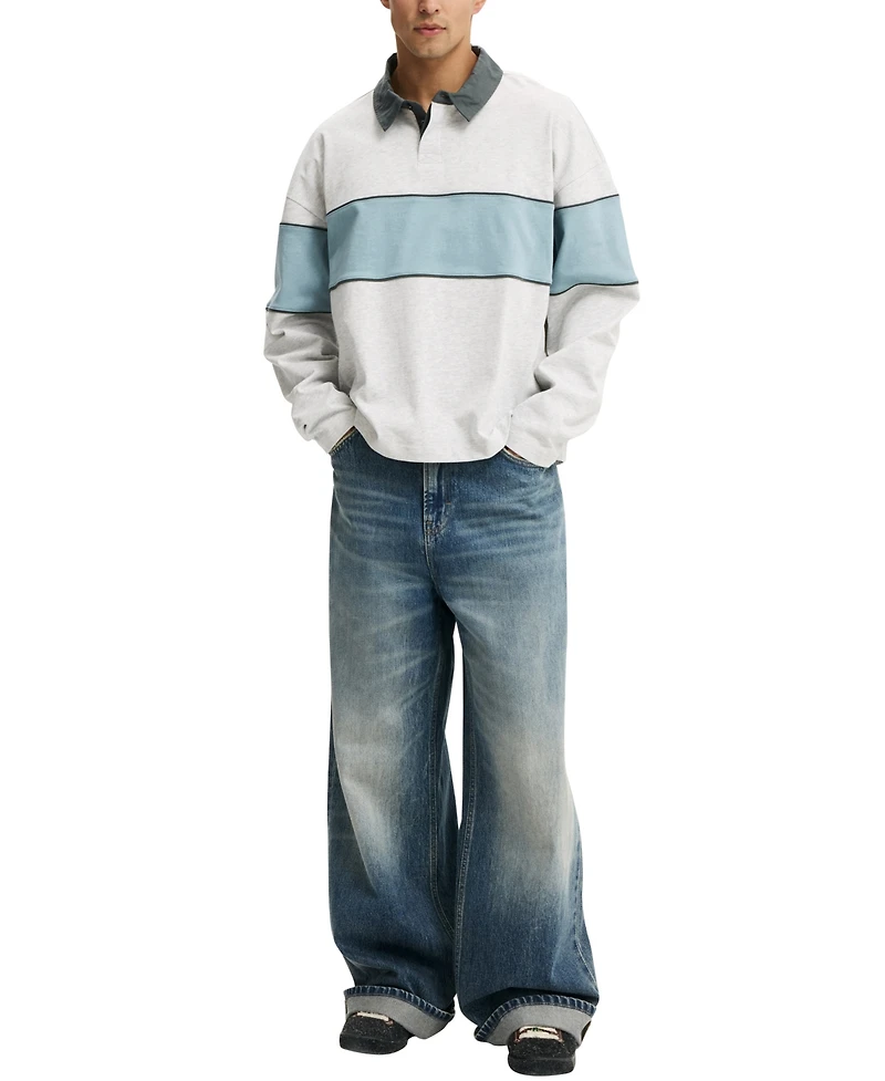 Cotton On Men's Cropped Fit Rugby Shirt