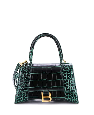 Pre-Owned Balenciaga Small Hourglass Top Handle Bag Embossed Leather