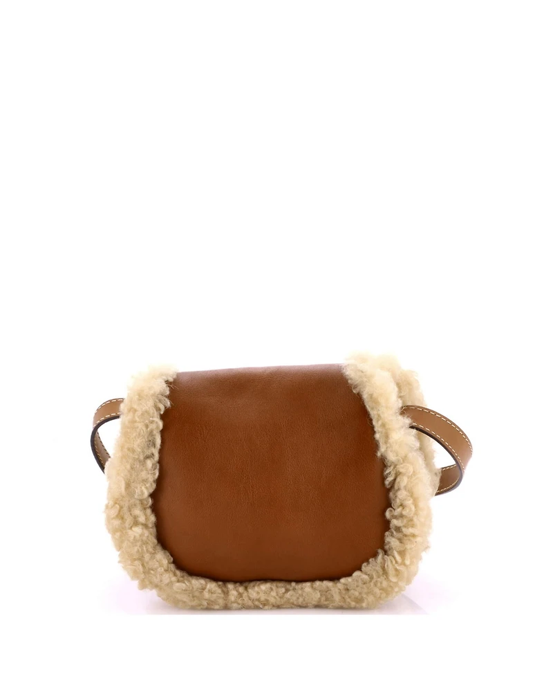 Pre-Owned Chloe Mini Marcie Crossbody Bag Leather and Shearling