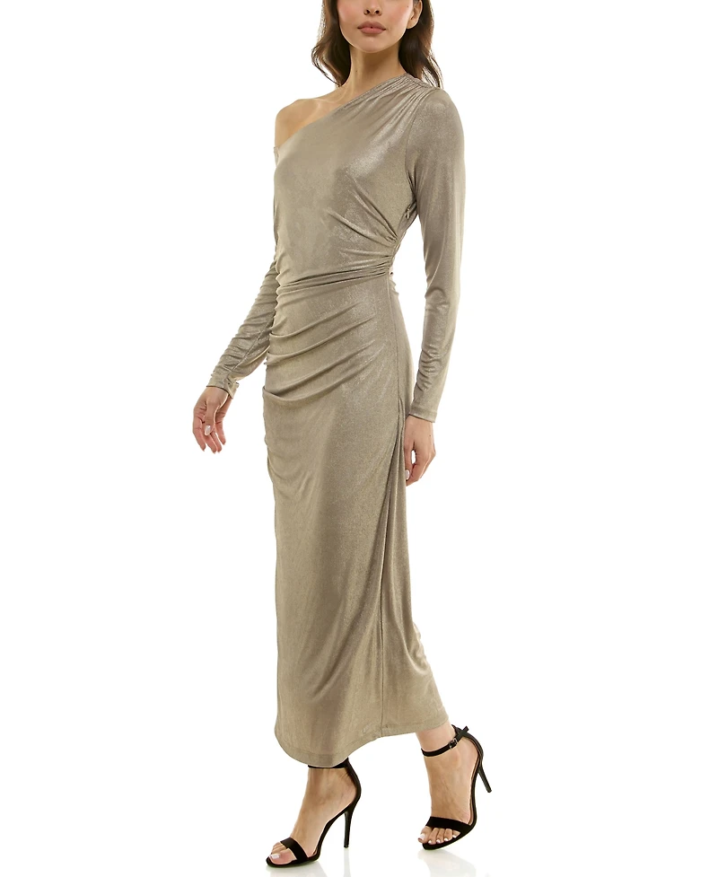 Taylor Women's Off-The-Shoulder Fit and Flare Maxi Dress