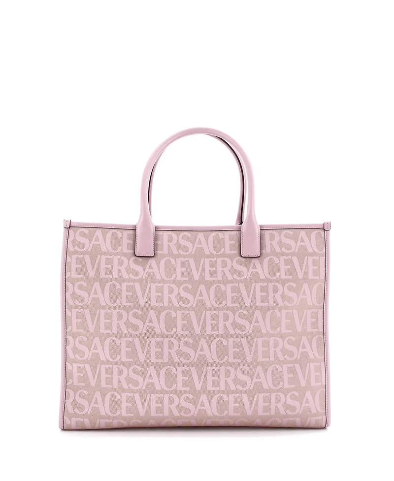 Pre-Owned Versace Large La Medusa Tote All Over Logo Canvas