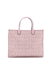 Pre-Owned Versace Large La Medusa Tote All Over Logo Canvas