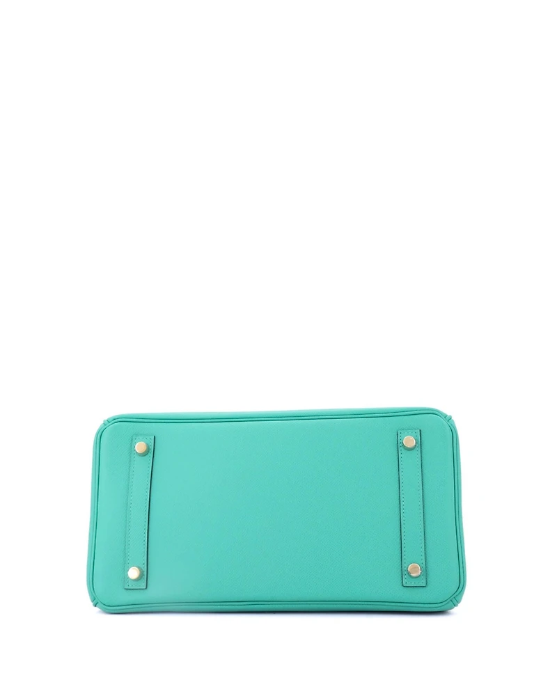 Pre-Owned HERMA‰S Birkin 30 Handbag Green Epsom with Gold Hardware